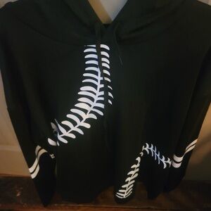 Black Hoodie with Baseball Graphic Never worn New